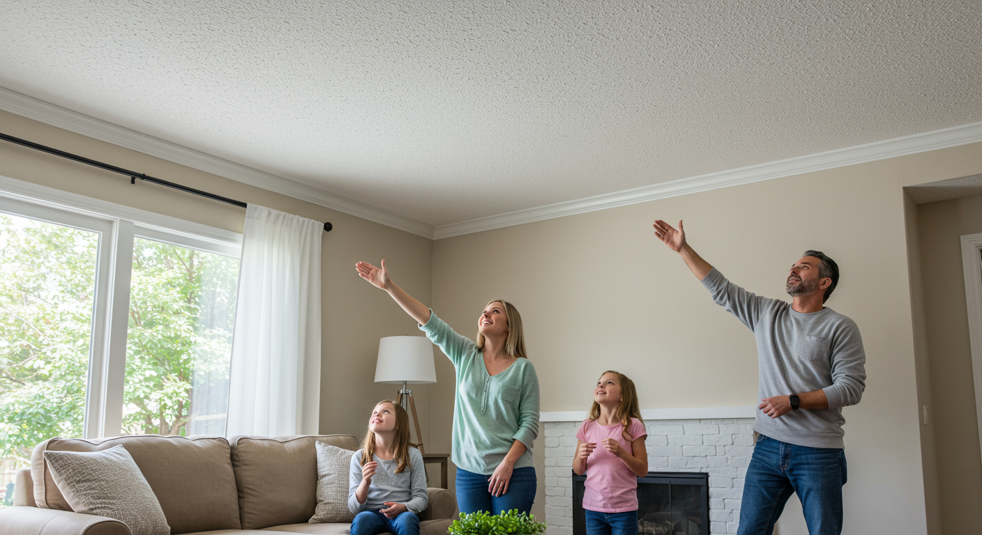 Happy Homeowners After Ceiling Removal